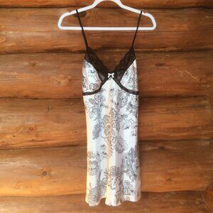 Apt 9 Intimates Babydoll Satin Lace Trim Chemise Slip Dress Size M Coquette